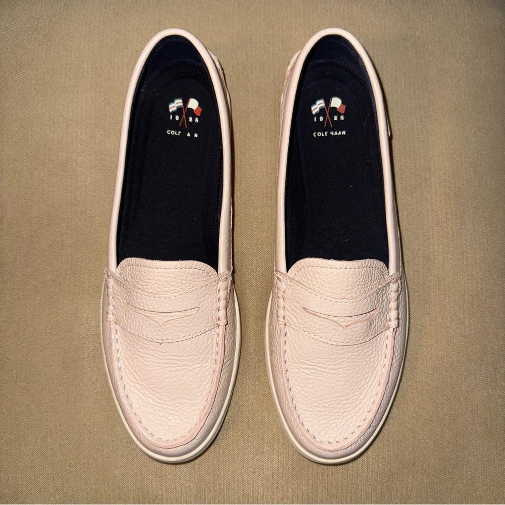 Cole Haan Nantucket Loafers Women Pebbled Leather Pink Size 9